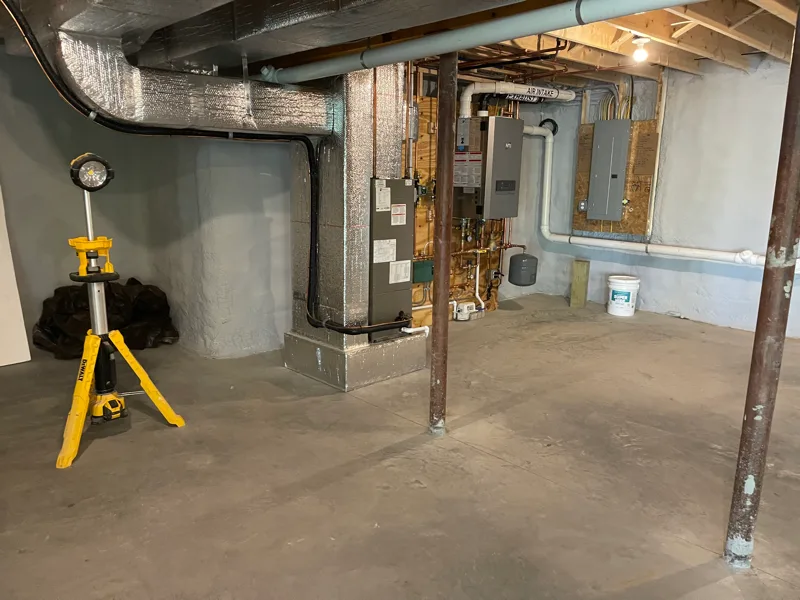 Electrical rough-in wiring in a residential mechanical room
